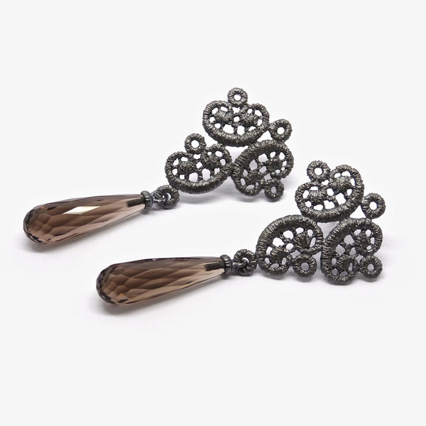 FIGARO EARRINGS + SMOKY QUARTZ